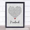 The Shires Naked Grey Heart Song Lyric Print