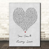 The Supremes You Can't Hurry Love Grey Heart Song Lyric Print