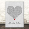Trey Songz Already Taken Grey Heart Song Lyric Print