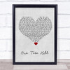 U2 One Tree Hill Grey Heart Song Lyric Print