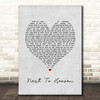 Aaron Watson Next To Heaven Grey Heart Song Lyric Print