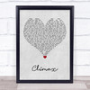 Usher Climax Grey Heart Song Lyric Print