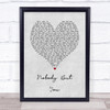 Blake Shelton Nobody But You Grey Heart Song Lyric Print