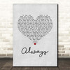 Blink-182 Always Grey Heart Song Lyric Print