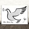 Prince When Doves Cry Black & White Dove Bird Song Lyric Quote Music Print