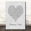 ABBA Mamma Mia Grey Heart Song Lyric Print