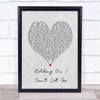 Calvin Richardson Holding On Can't Let Go Grey Heart Song Lyric Print