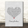 Cat Stevens Moonshadow Grey Heart Song Lyric Print