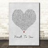 Chris Brown Next To You Grey Heart Song Lyric Print