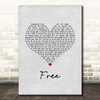 Deniece Williams Free Grey Heart Song Lyric Print