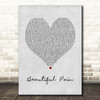 Eminem Beautiful Pain Grey Heart Song Lyric Print