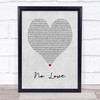 Eminem No Love Grey Heart Song Lyric Print