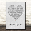 Enrique Iglesias You're My #1 Grey Heart Song Lyric Print