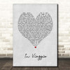 Fiorella Mannoia In viaggio Grey Heart Song Lyric Print