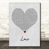 Flo Rida Low Grey Heart Song Lyric Print
