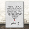 Harry Styles Lights Up Grey Heart Song Lyric Print