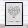 Andrea Bocelli Nessun Dorma Grey Heart Song Lyric Print