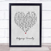 Jimmy Buffett Defying Gravity Grey Heart Song Lyric Print