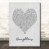 John Mayer Daughters Grey Heart Song Lyric Print