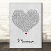 Jonas Blue Mama Grey Heart Song Lyric Print