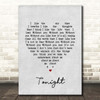Angel Olsen Tonight Grey Heart Song Lyric Print
