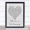 Katherine Jenkins Tell Me I'm Not Dreaming Grey Heart Song Lyric Print