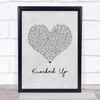 Kings Of Leon Knocked Up Grey Heart Song Lyric Print