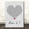 Merkules Him & I Grey Heart Song Lyric Print