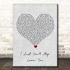 Michael Jackson I Just Can't Stop Lovin' You Grey Heart Song Lyric Print