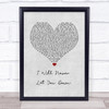 Rita Ora I Will Never Let You Down Grey Heart Song Lyric Wall Art Print