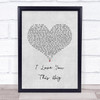 Scotty McCreery I Love You This Big Grey Heart Song Lyric Wall Art Print