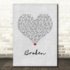 Seether Broken Grey Heart Song Lyric Wall Art Print