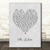 Shakin' Stevens Oh Julie Grey Heart Song Lyric Wall Art Print