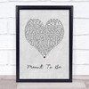 Bebe Rexha Meant To Be Grey Heart Song Lyric Wall Art Print