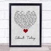 The National About Today Grey Heart Song Lyric Wall Art Print