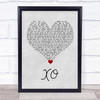 Beyonce XO Grey Heart Song Lyric Wall Art Print
