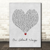 Tina Turner On Silent Wings Grey Heart Song Lyric Wall Art Print