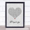 Tom Walker Blessings Grey Heart Song Lyric Wall Art Print