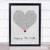 Billy Joel Keeping The Faith Grey Heart Song Lyric Wall Art Print