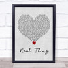Zac Brown Band Real Thing Grey Heart Song Lyric Wall Art Print
