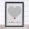Billy Ocean Caribbean Queen Grey Heart Song Lyric Wall Art Print