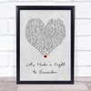Bryan Adams Let's Make a Night to Remember Grey Heart Song Lyric Wall Art Print