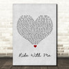 Cody Johnson Ride With Me Grey Heart Song Lyric Wall Art Print
