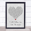 Death Cab For Cutie I Will Follow You Into The Dark Grey Heart Song Lyric Wall Art Print