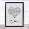 Def Leppard Hysteria Grey Heart Song Lyric Wall Art Print