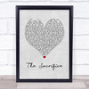 Dolly Parton The Sacrifice Grey Heart Song Lyric Wall Art Print