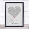 Eagles Life In The Fast Lane Grey Heart Song Lyric Wall Art Print