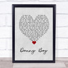 Frederic Weatherly Danny Boy Grey Heart Song Lyric Wall Art Print