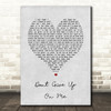 Andy Grammer Dont Give Up On Me Grey Heart Song Lyric Wall Art Print