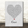 Harry Styles Kiwi Grey Heart Song Lyric Wall Art Print